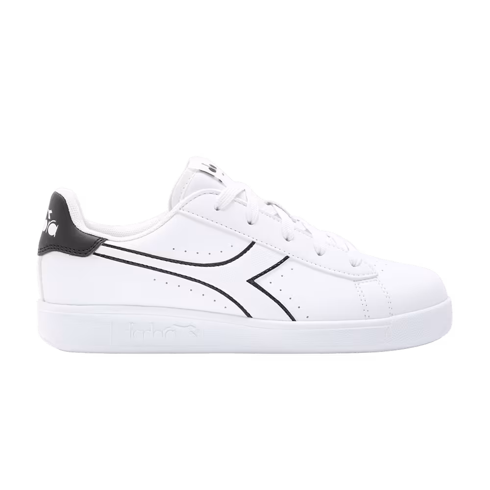 Diadora Game P Big Kid White Outlined Black