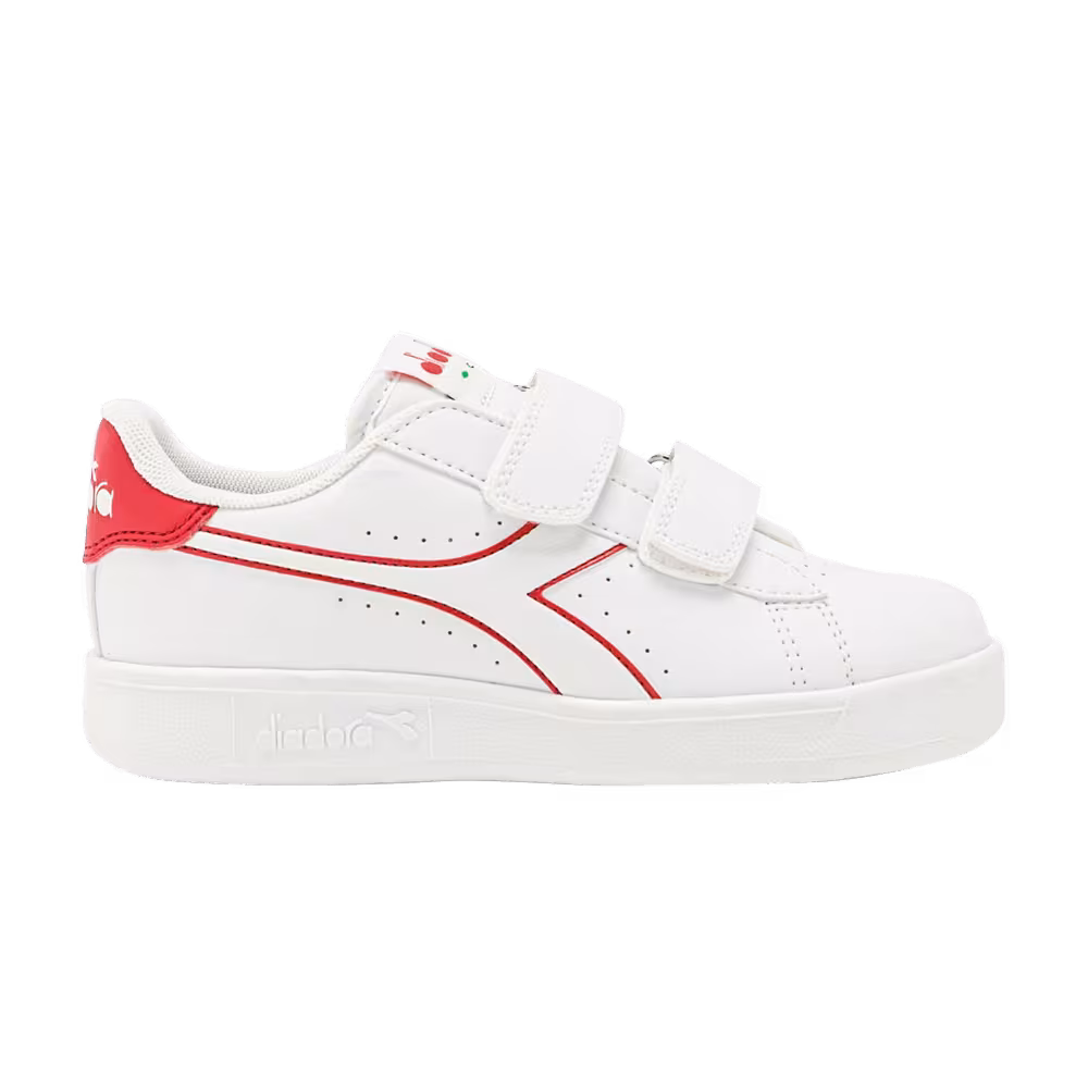Diadora Game P Little Kid White Bittersweet Red