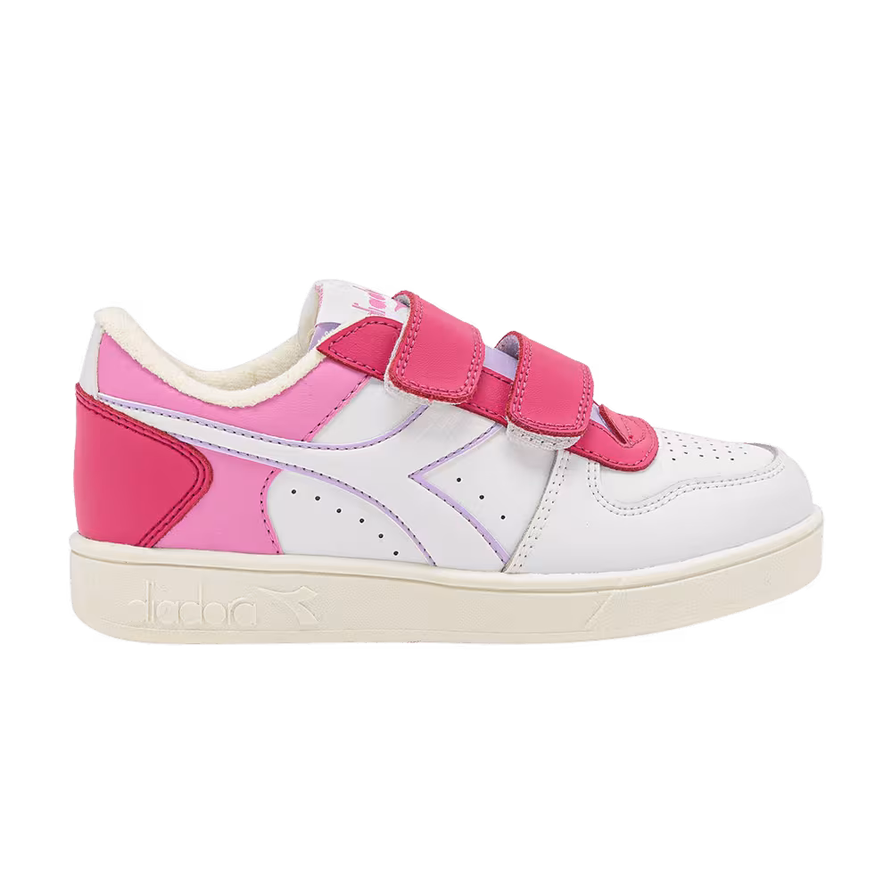 Diadora Magic Basket Low Little Kid White Pink Yarrow