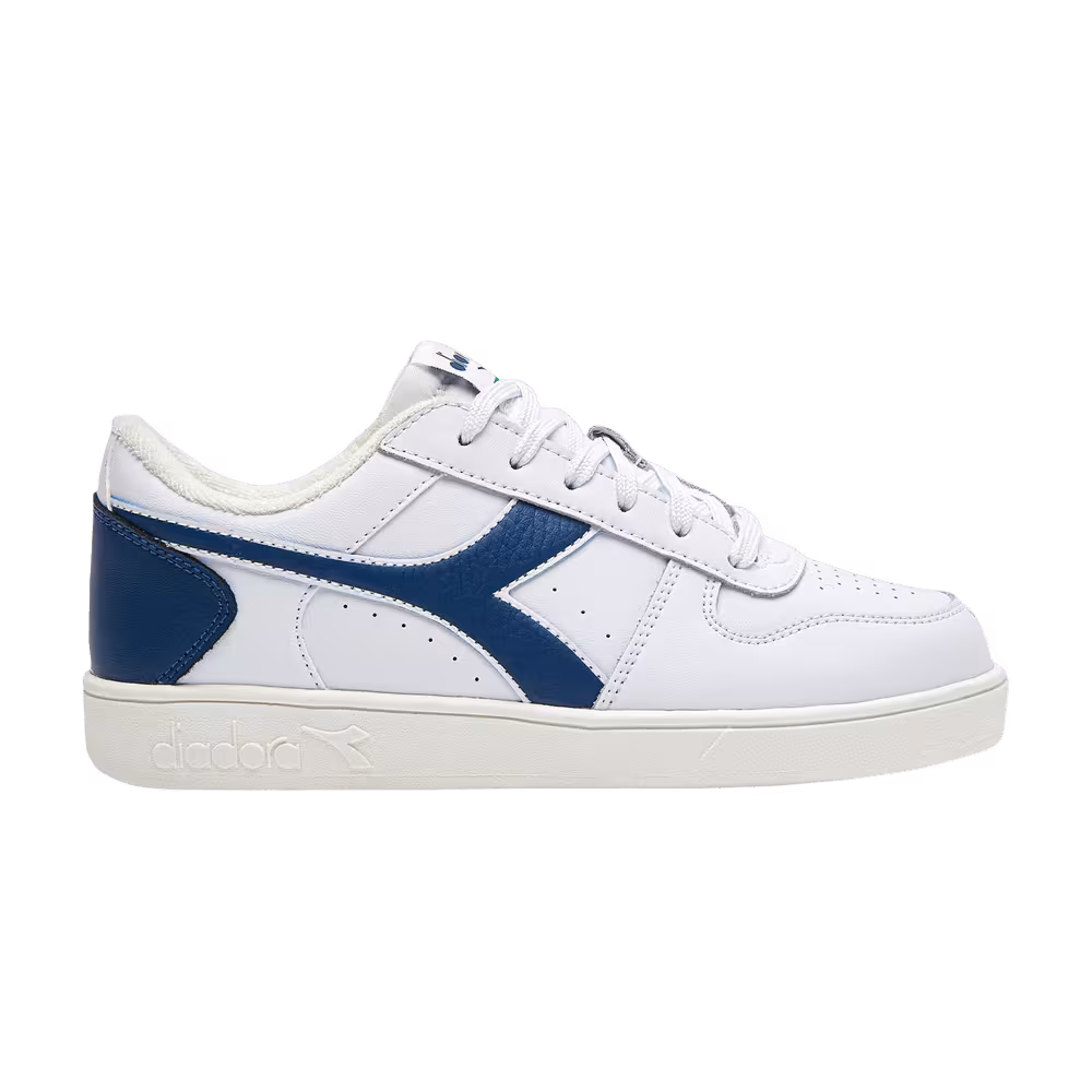Diadora Magic Basket Low Big Kid White Poseidon