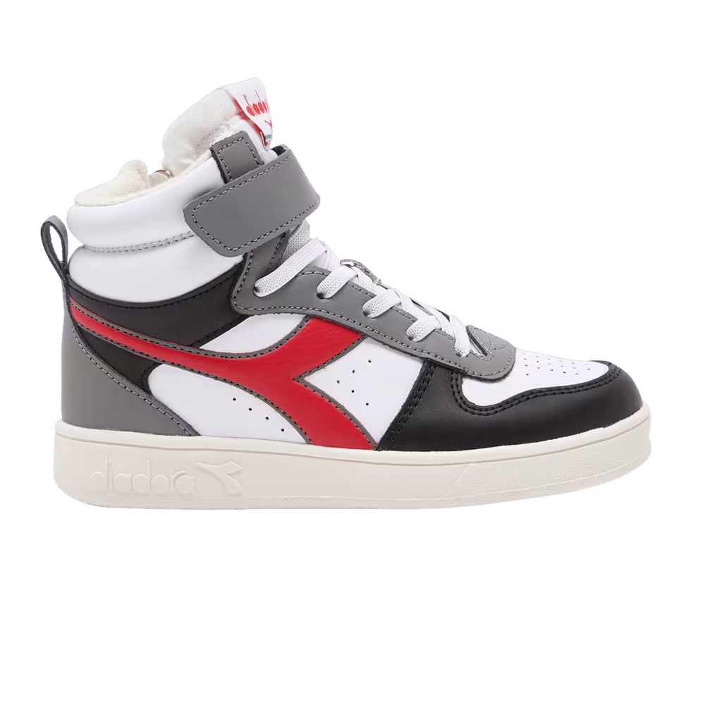 Diadora Magic Basket Mid Little Kid White Aurora Red