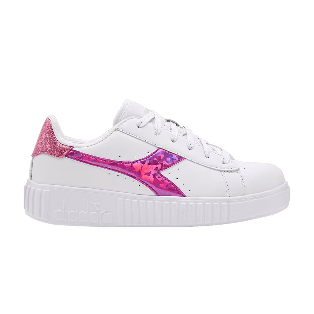 Diadora Game Step Diamonds Big Kid White Fuchsia Pink