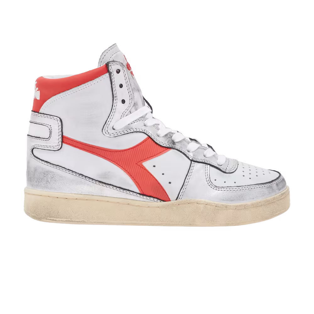 Diadora Mi Basket Metal Mix Used White Red