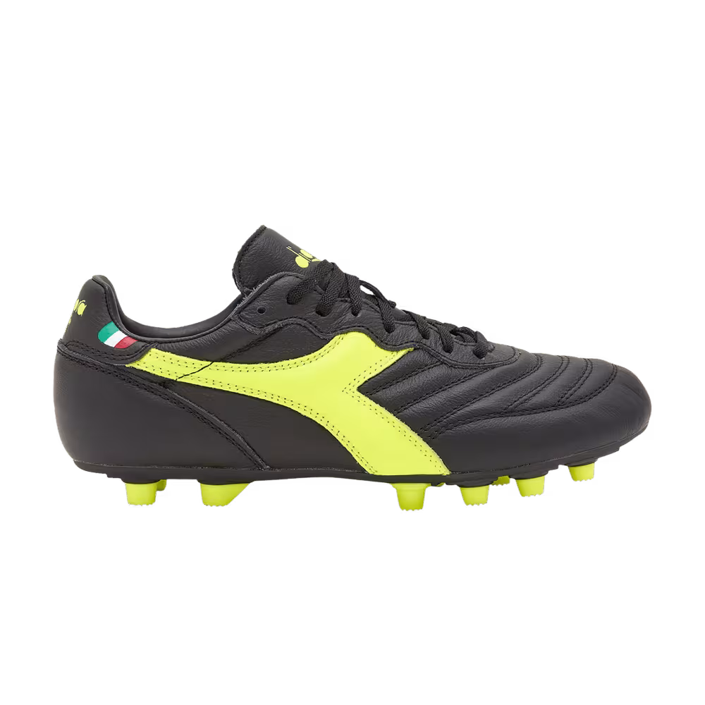 Diadora Brasil LT+ MDPU Black Fluorescent Yellow