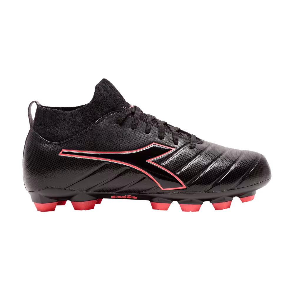 Diadora Brasil Elite R LPU Kids Black Red Fluorescent