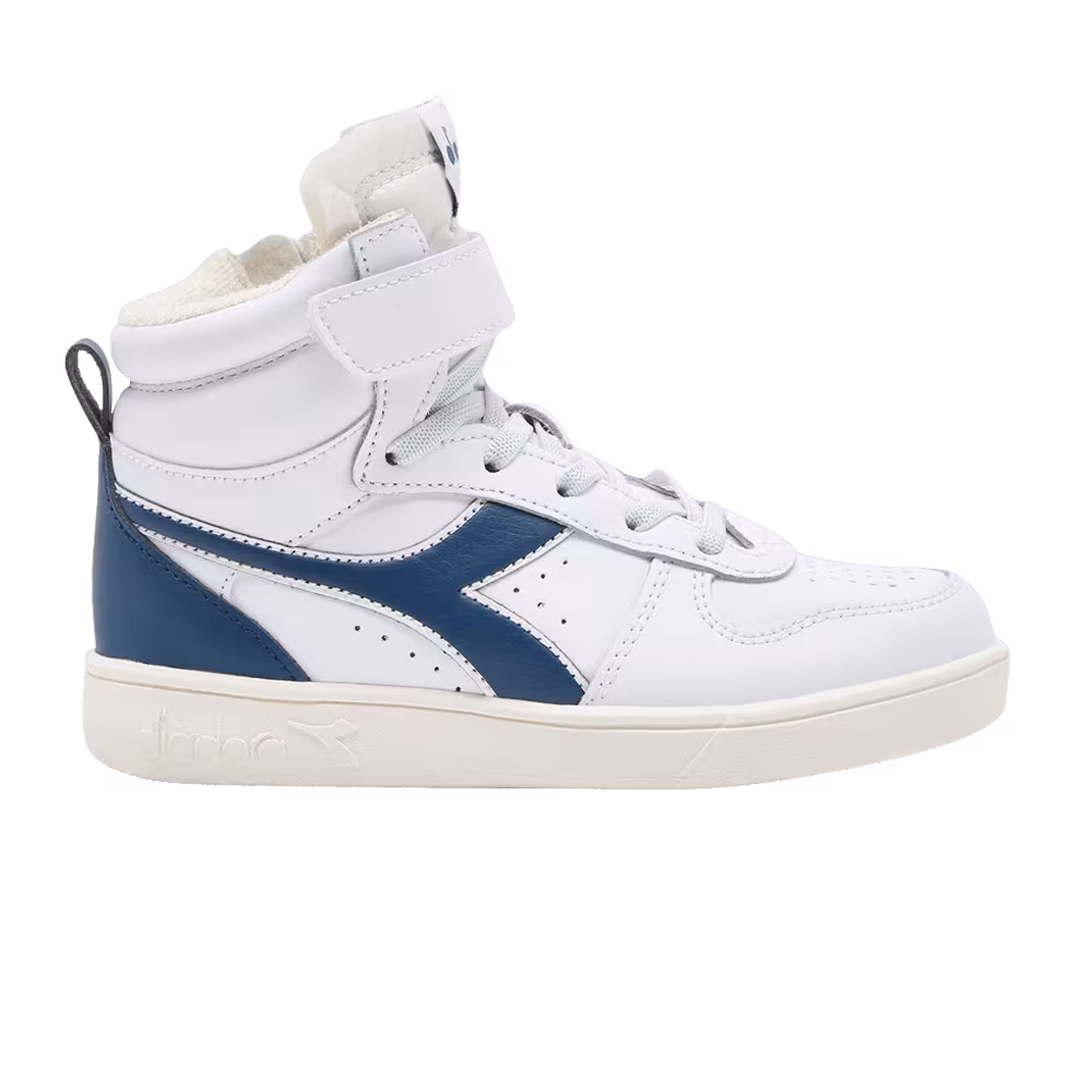 Diadora Magic Basket Mid Little Kid White Poseidon