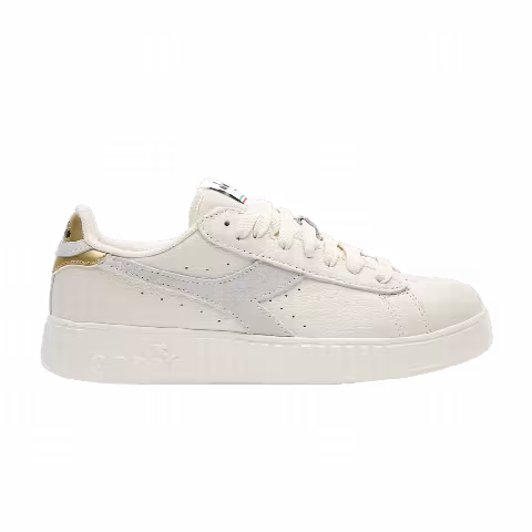 Diadora Wmns Game Step Premium Tumbled Leather 'White Rich Gold'