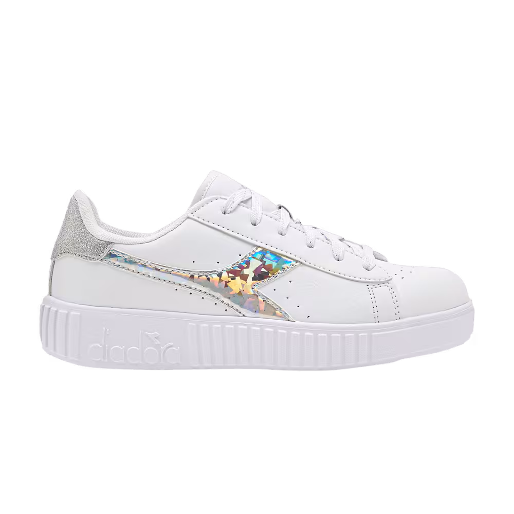 Diadora Game Step Diamonds Big Kid White Silver