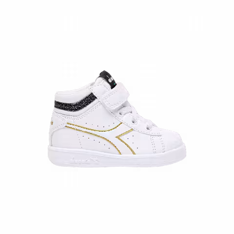 Diadora Game P High Toddler 'White Black Gold'