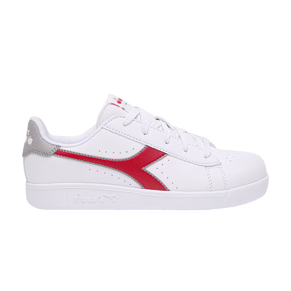 Diadora Game P Big Kid White Tango Red