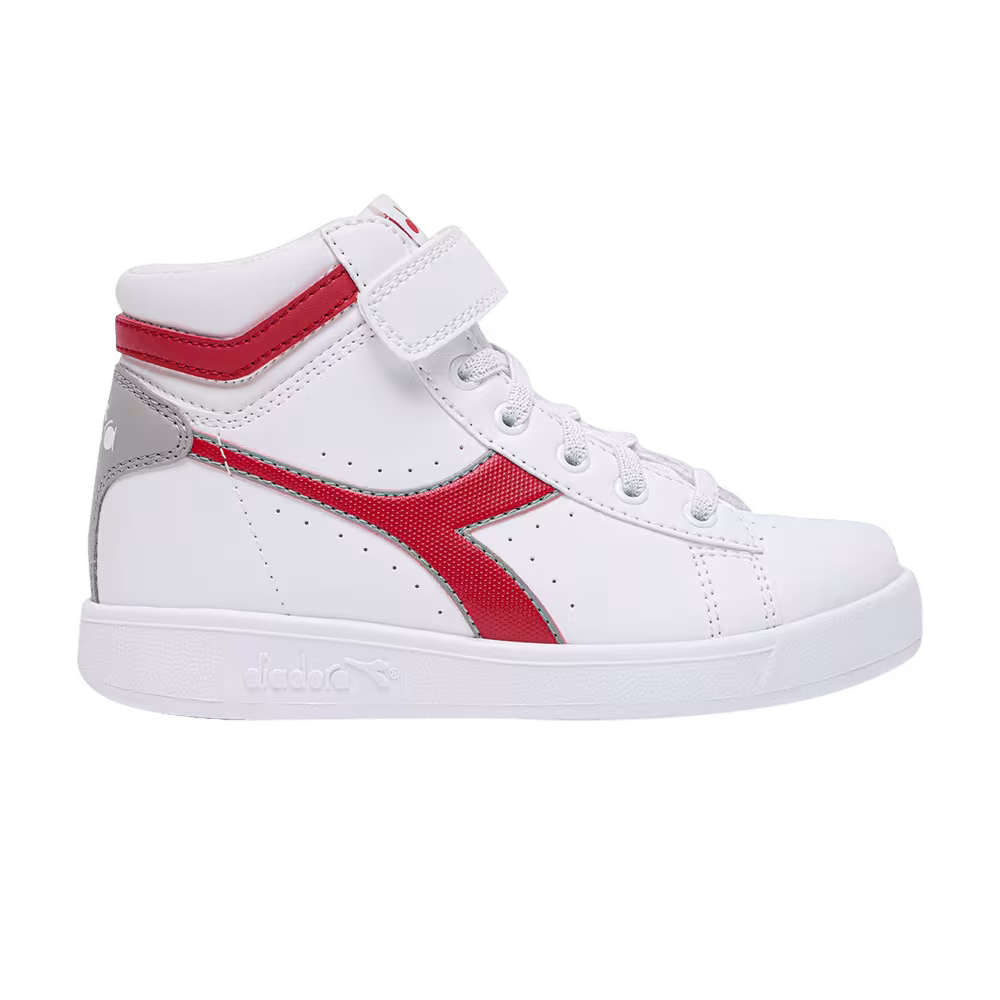 Diadora Game P High Little Kid White Tango Red