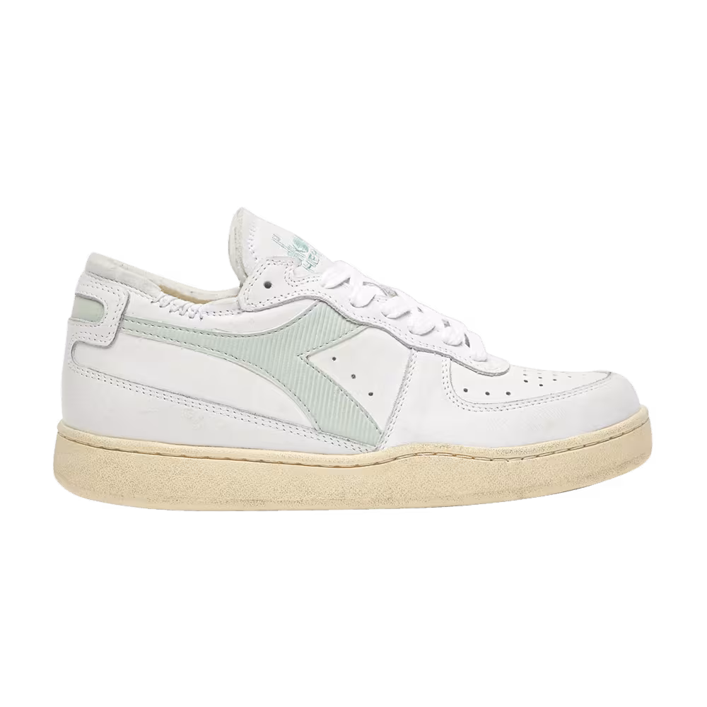 Diadora Mi Basket Row Cut White Smoke Green