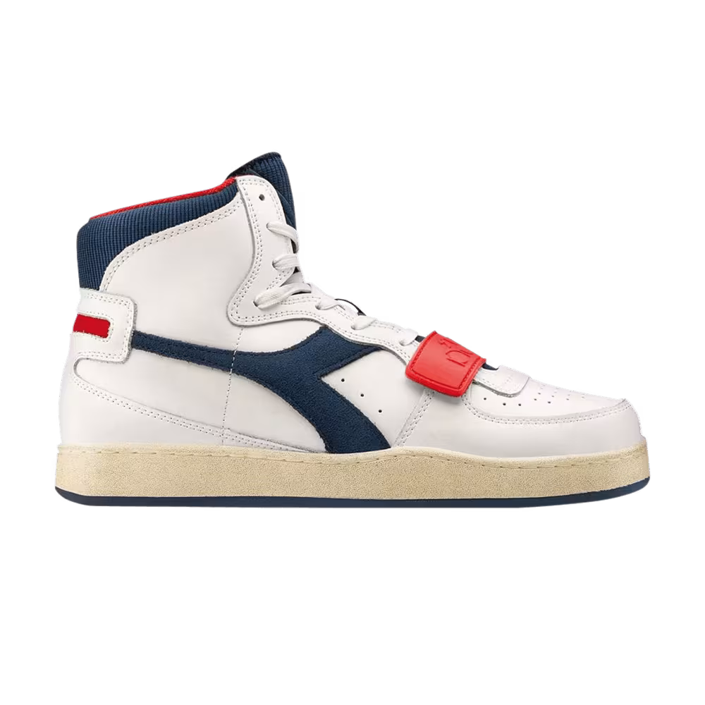 Diadora Mi Basket Used White Blue Dark Denim