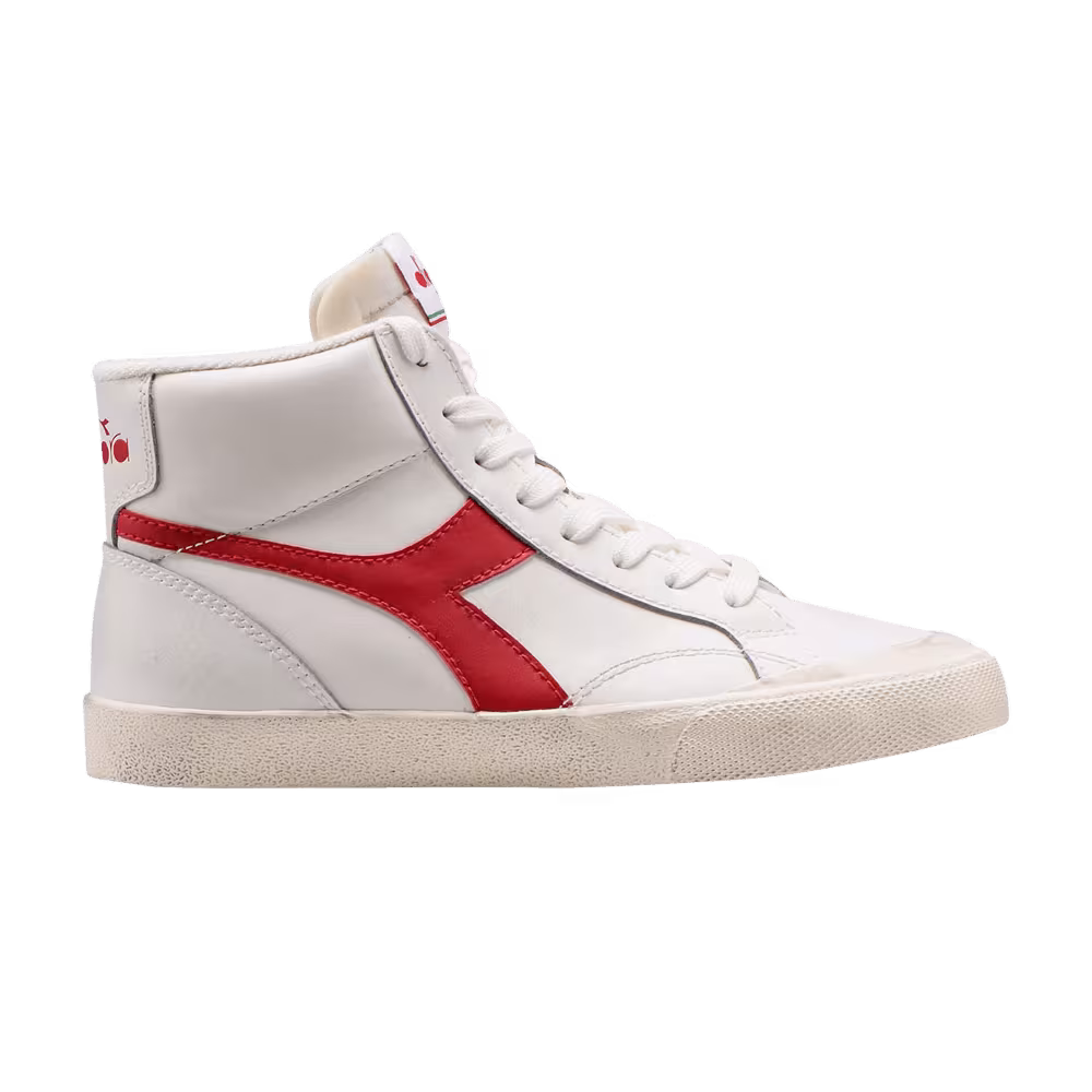 Diadora Melody Mid Leather White Tango Red