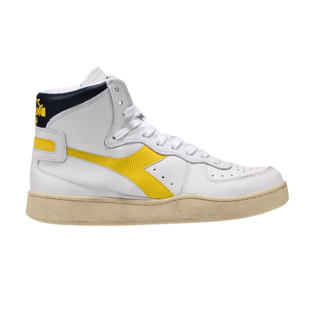 Diadora Mi Basket Used White Golden Rod