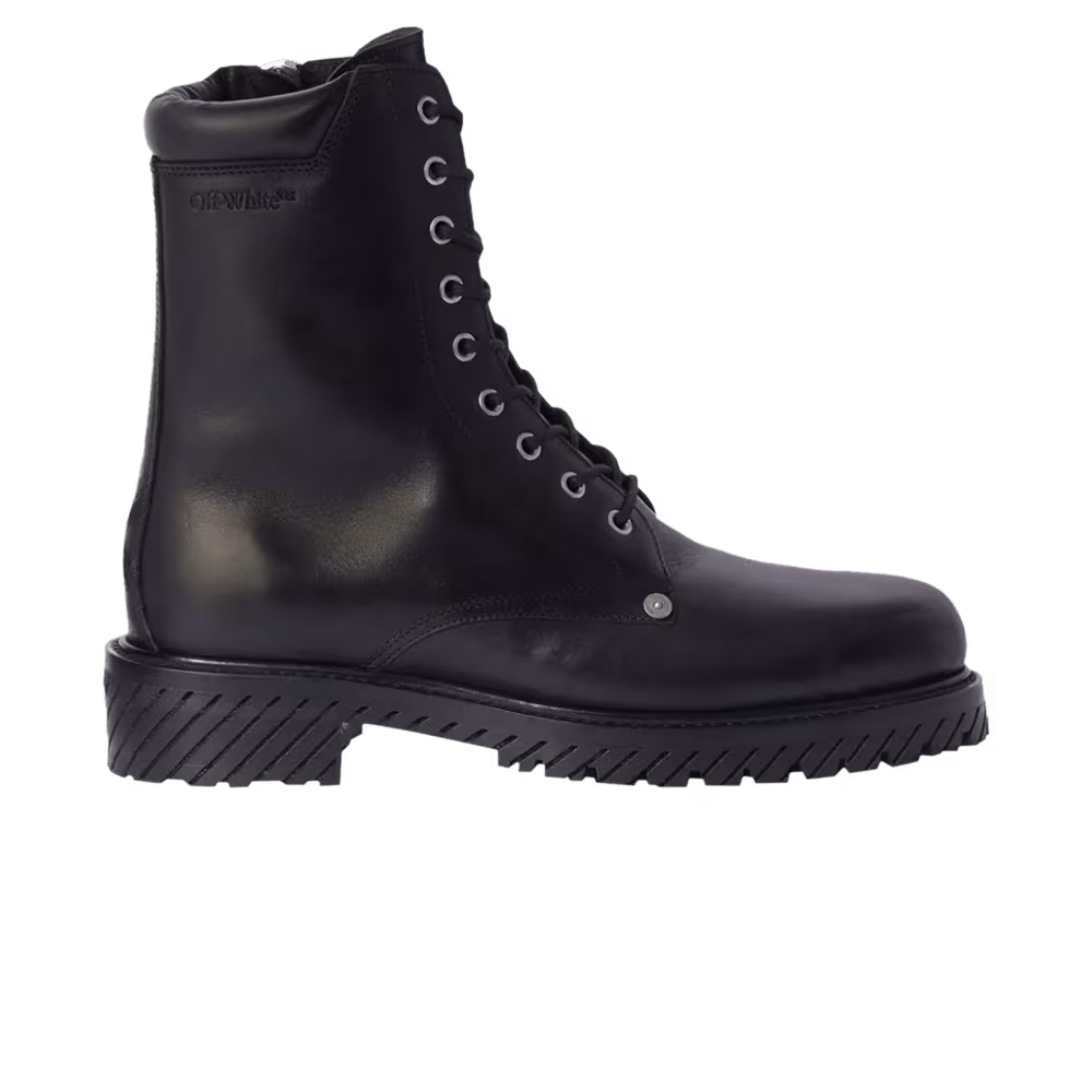 Off-White Diag Lace-Up Combat Boot Black