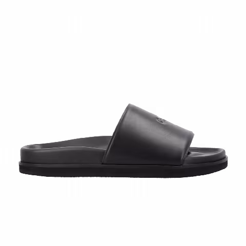 Off-White Stamp Leather Sliders 'Black'