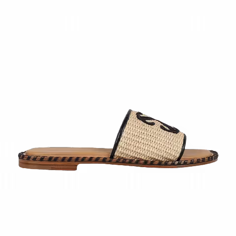 Off-White Wmns Twist Raffia Arrow Slides 'Beige Black'