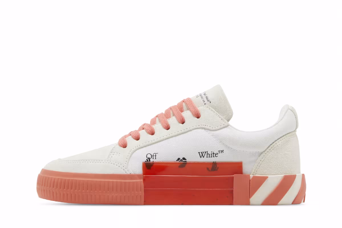 Off-White Women's Vulc Sneaker Low White Coral, view 4