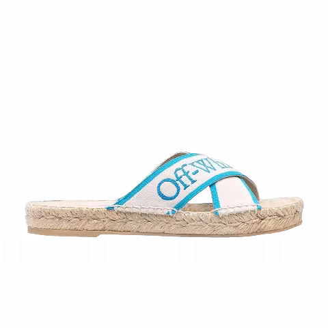 Off-White Wmns Bookish Criss-Cross Espadrille Sliders 'Nude Blue'