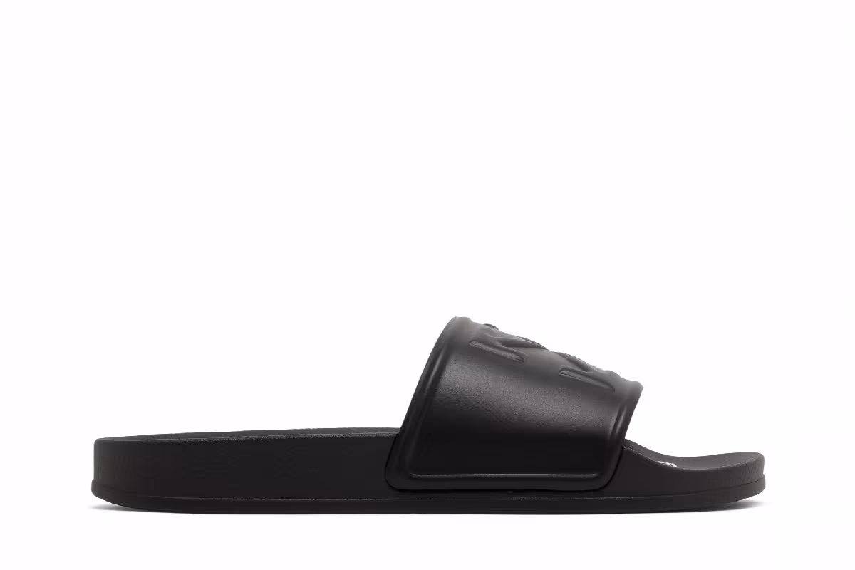 Off-White Logo Print Slide Black Embossed, view 2