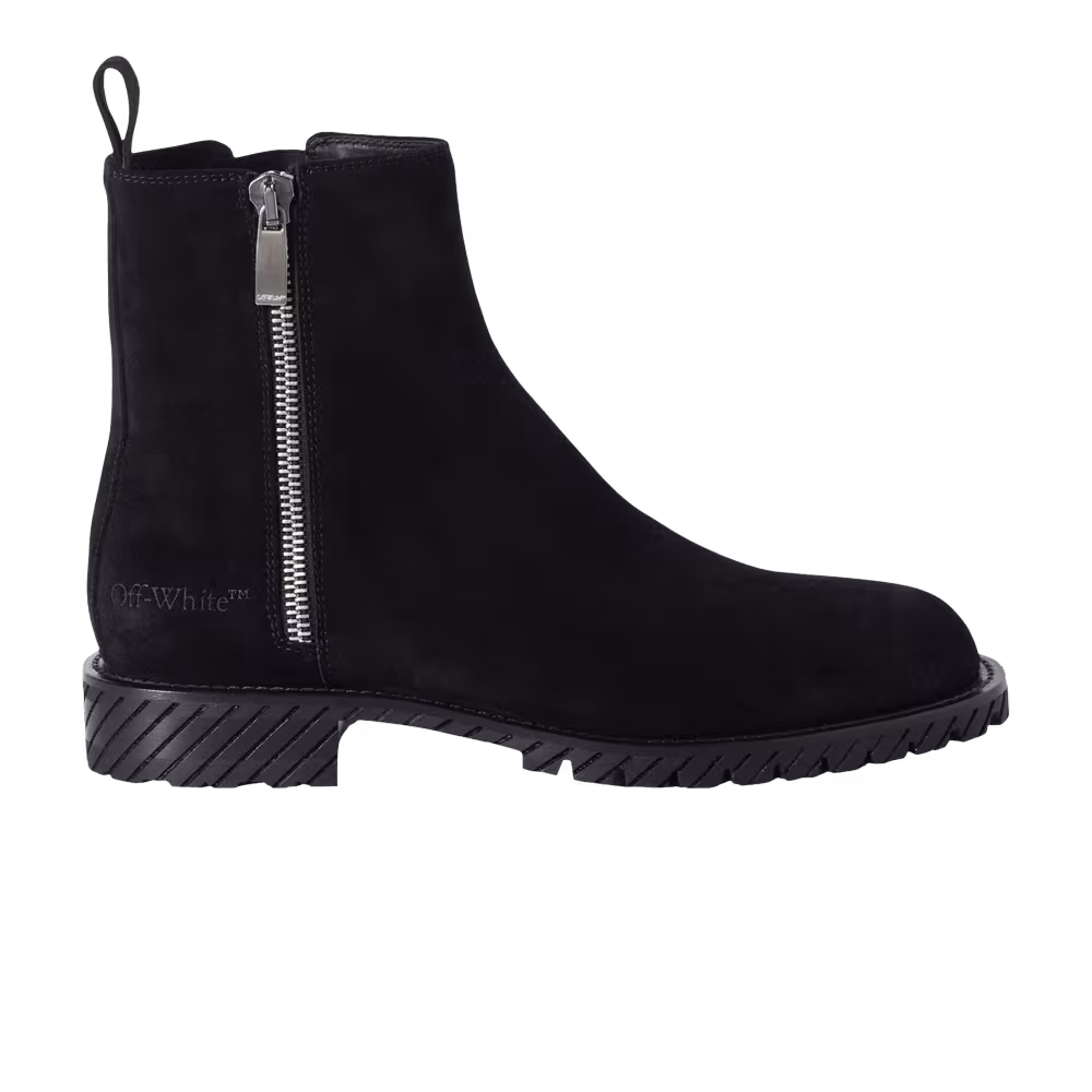 Off-White Military Suede Ankle Boot Black