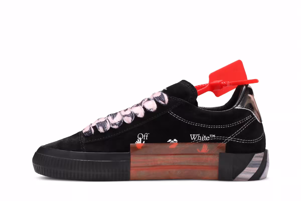 Off-White Women's Vulc Sneaker Black Pink, view 4