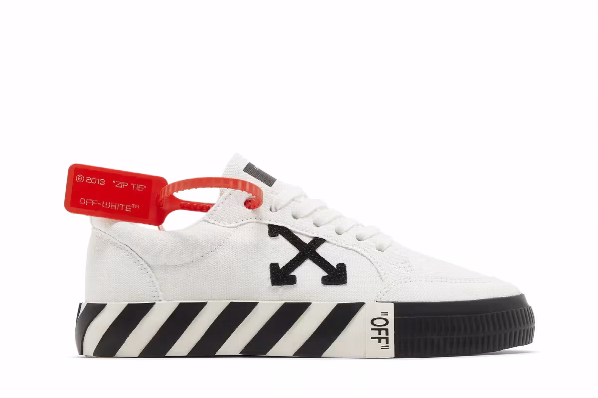 Off-White Women's Vulc Sneaker White Black, view 2