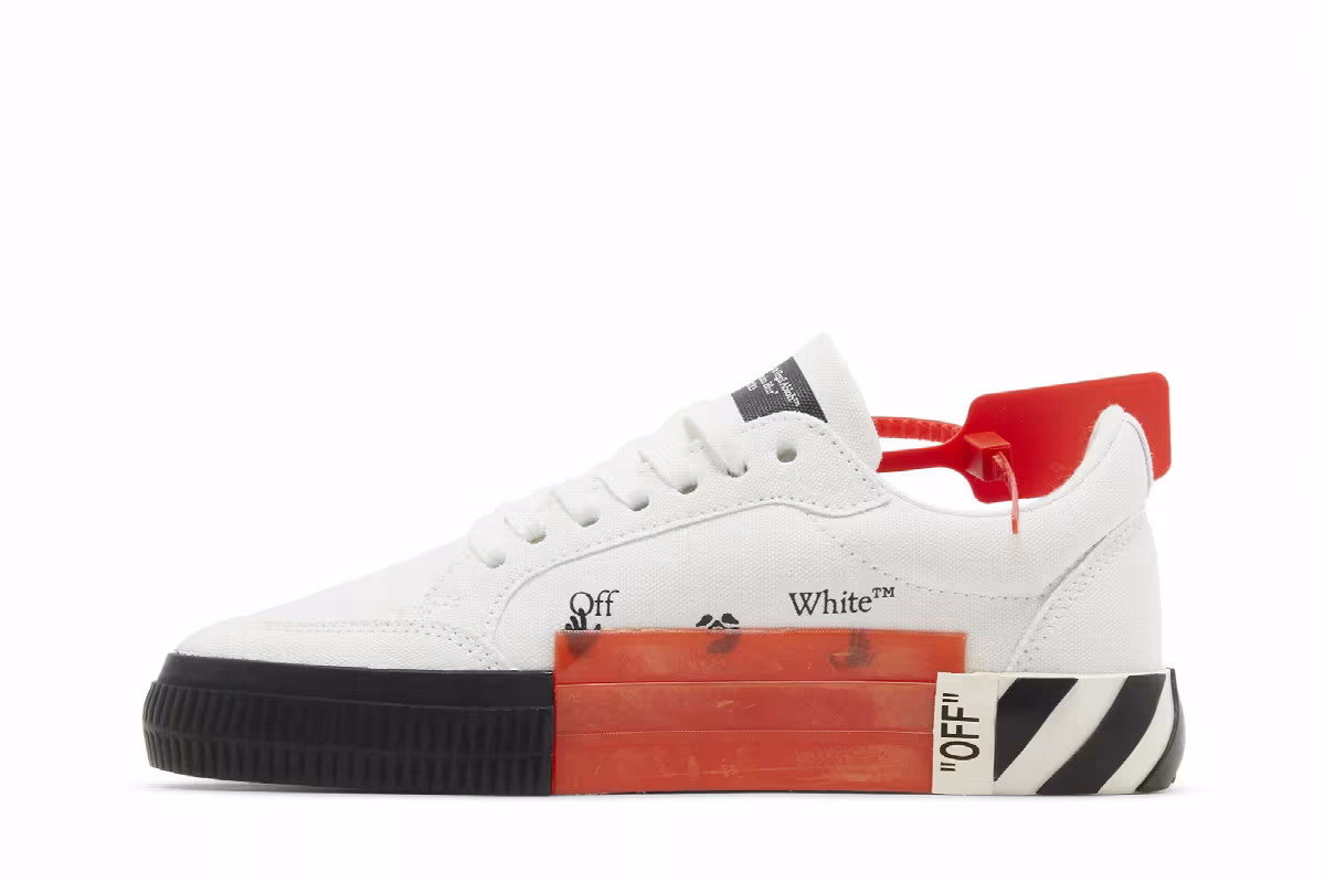 Off-White Women's Vulc Sneaker White Black, view 4