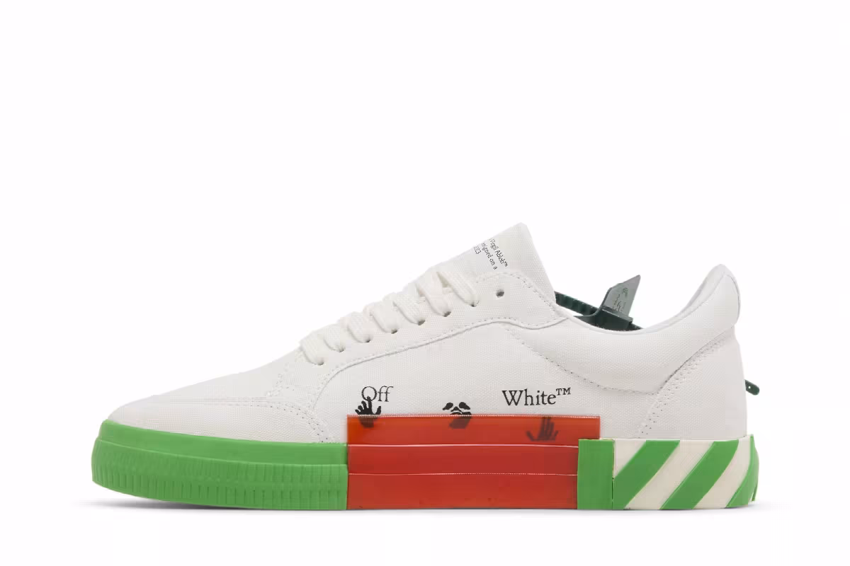 Off-White Vulc Sneaker White Fluo Green, view 4