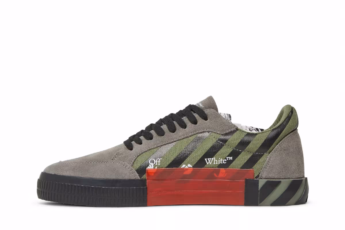 Off-White Vulc Sneaker Low Khaki Red, view 4