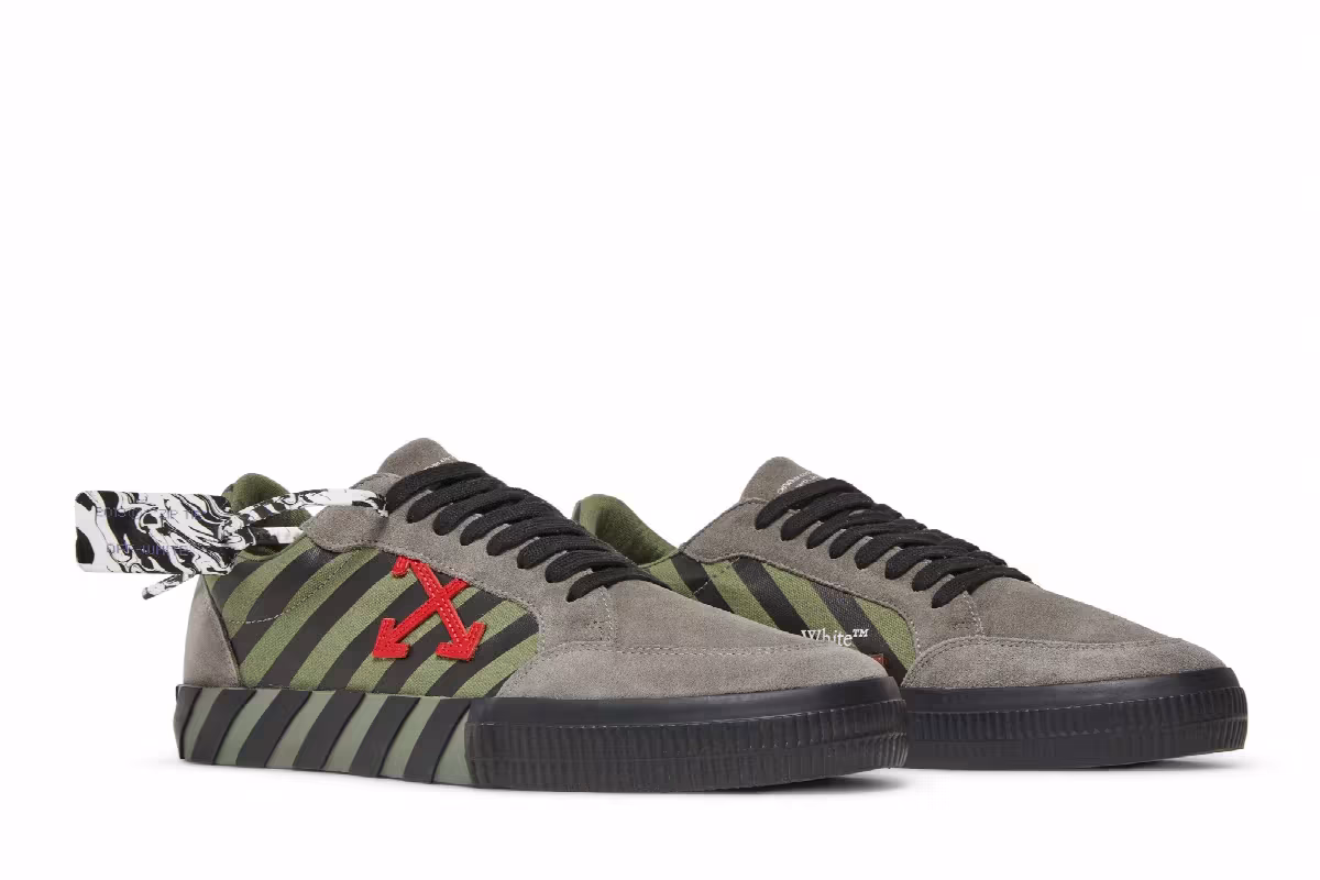 Off-White Vulc Sneaker Low Khaki Red, view 9