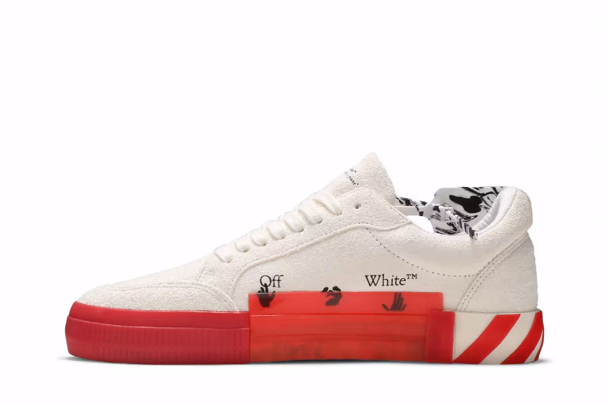 Off-White Vulc Sneaker Low White Red, view 4