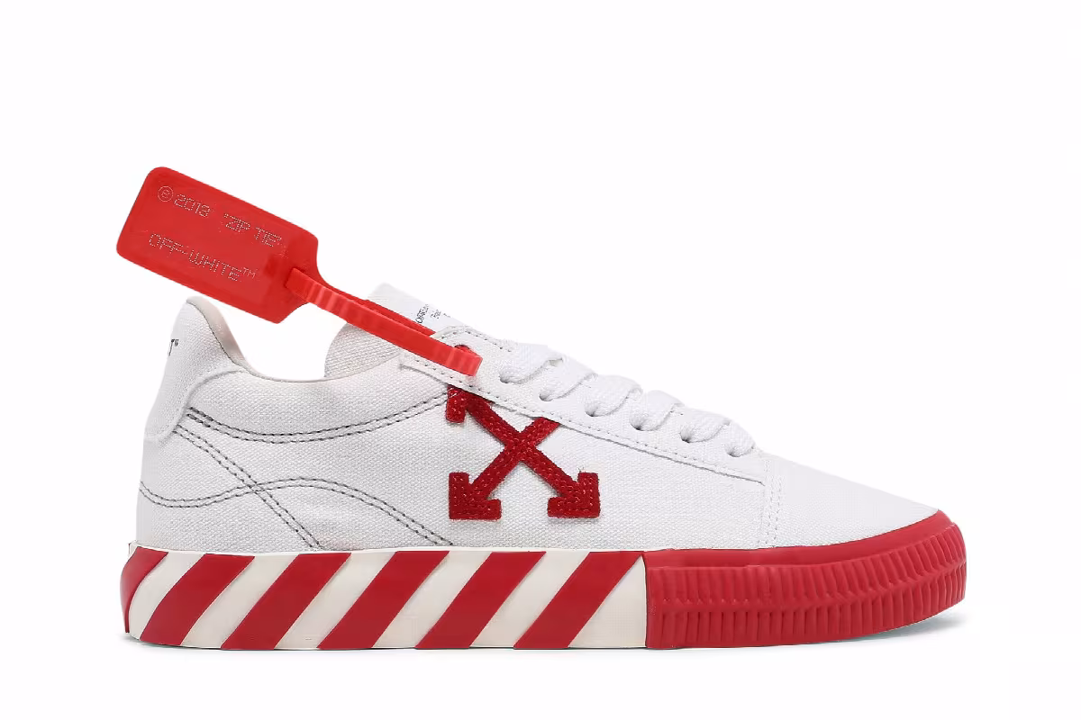 Off-White Women's Vulc Sneaker White Red, view 2