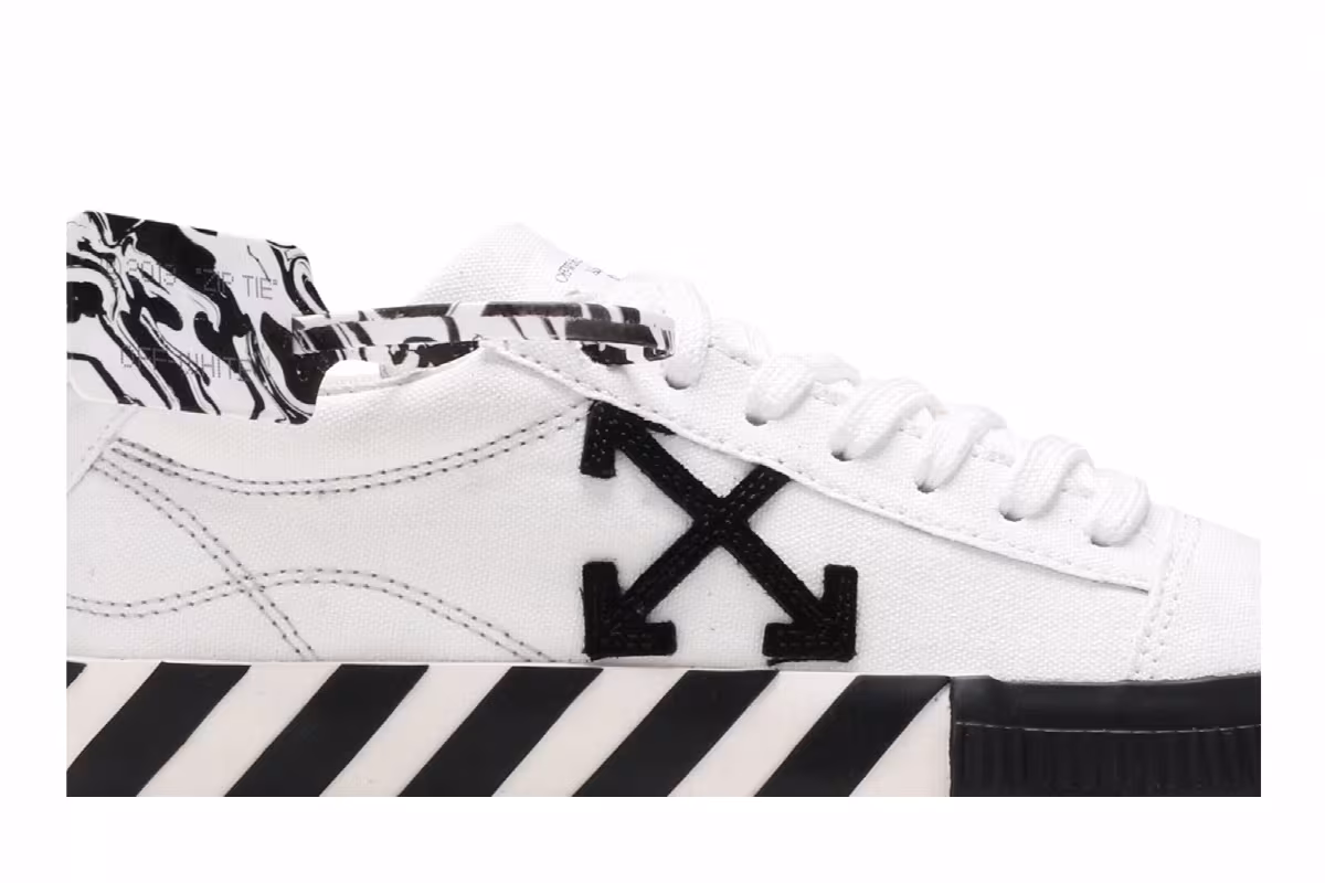 Off-White Women's Vulc Sneaker White Black, view 3