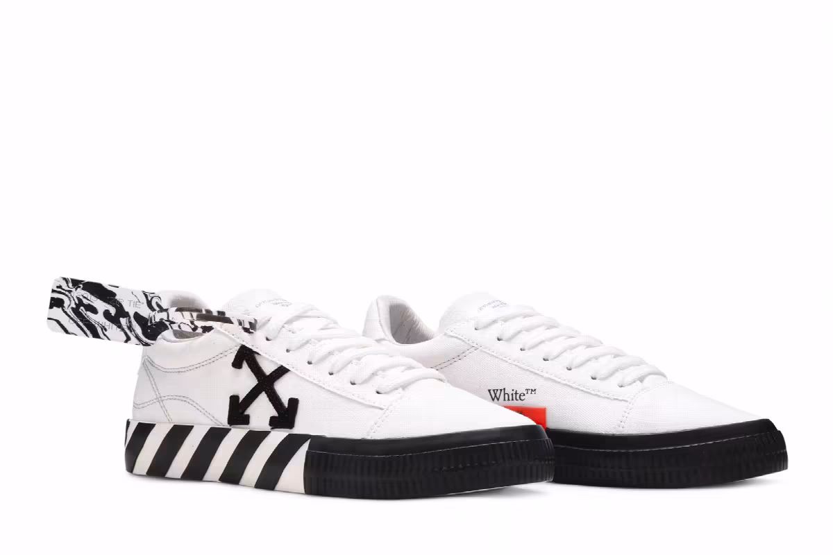 Off-White Women's Vulc Sneaker White Black, view 9
