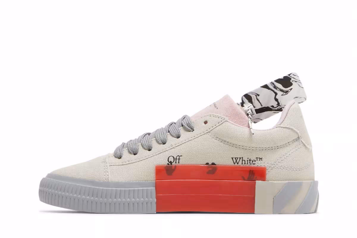 Off-White Women's Vulc Sneaker Beige Grey, view 4