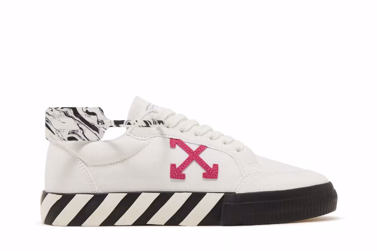 Off-White Women's Vulc Eco Sneaker White Fuchsia, view 2