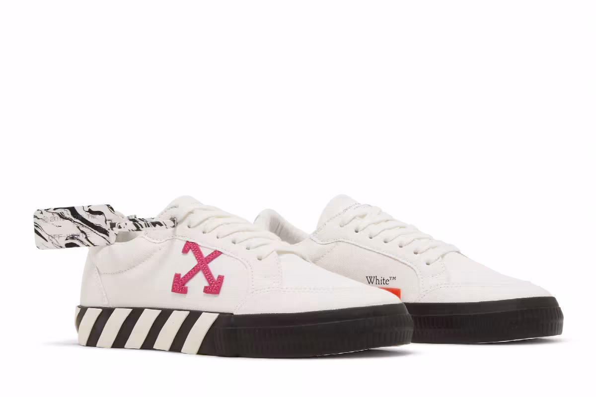 Off-White Women's Vulc Eco Sneaker White Fuchsia, view 9