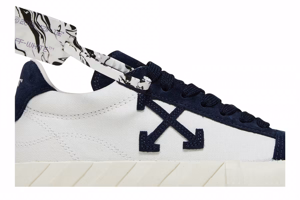Off-White Women's Vulc Eco Sneaker White Navy Blue, view 3