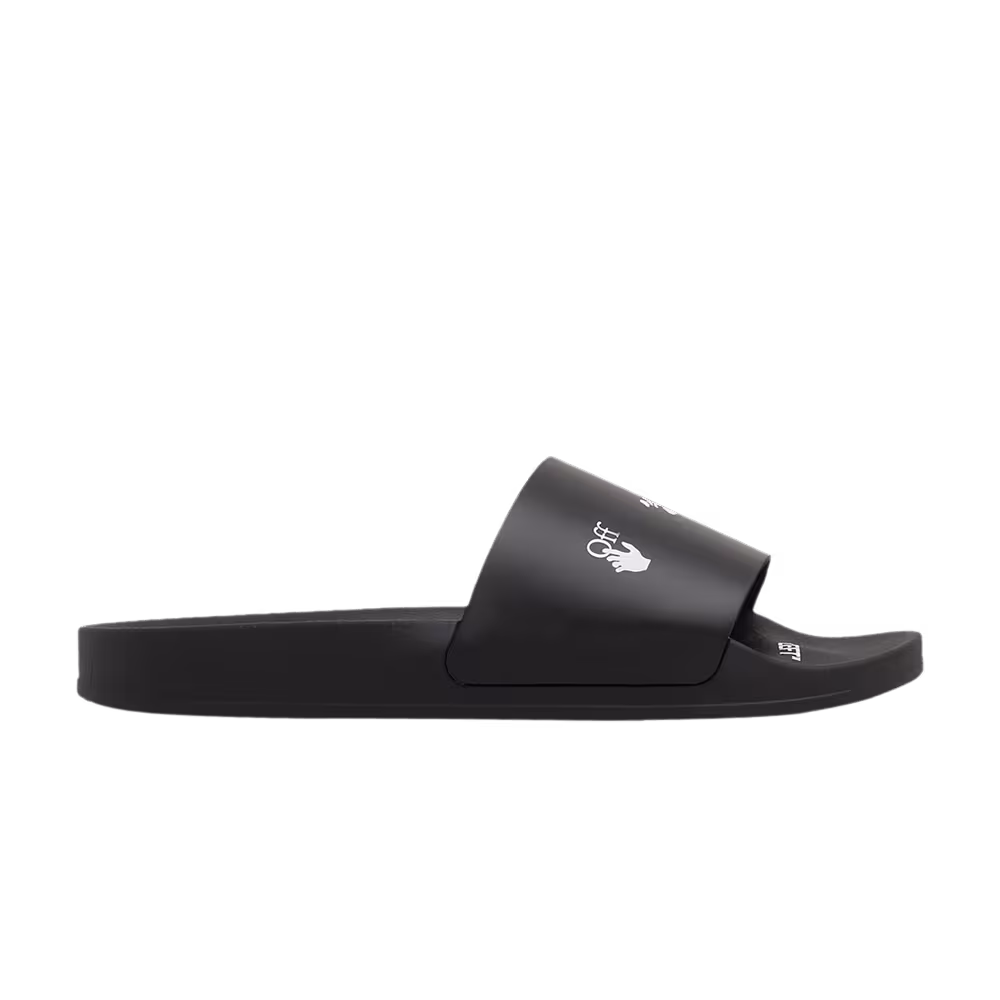 Off-White Logo Print Slide Drowning Man - Black