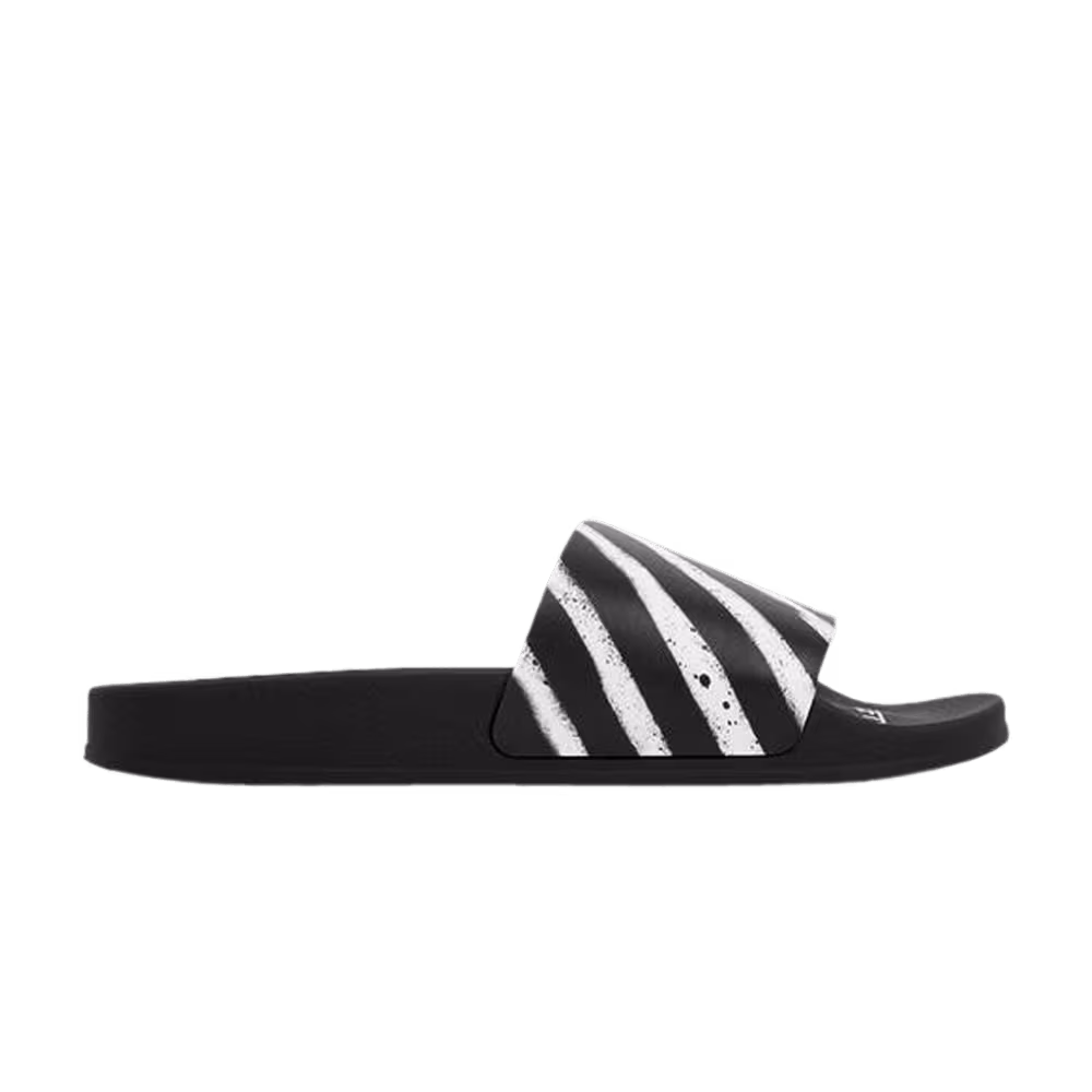 Off-White Spray Stripe Slider Black White