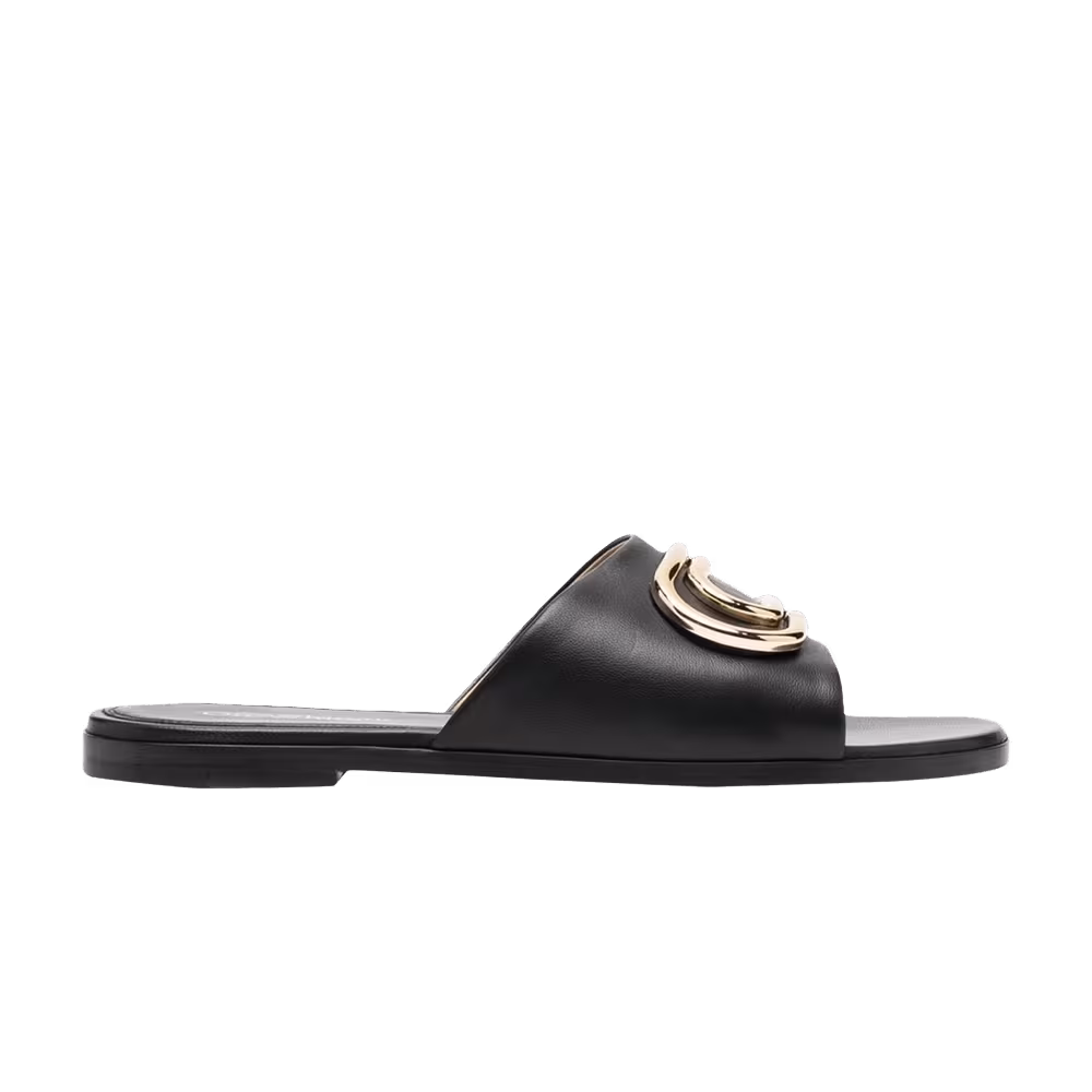 Off-White Women's Paperclip Nappa Slider Black Gold