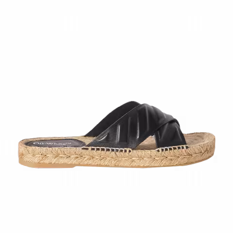 Off-White Wmns Diag Lea Crisscross Espadrilles 'Black'