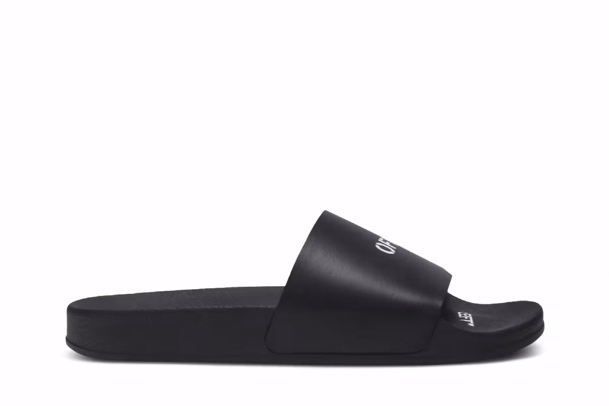 Off-White Print Sliders Black, view 2