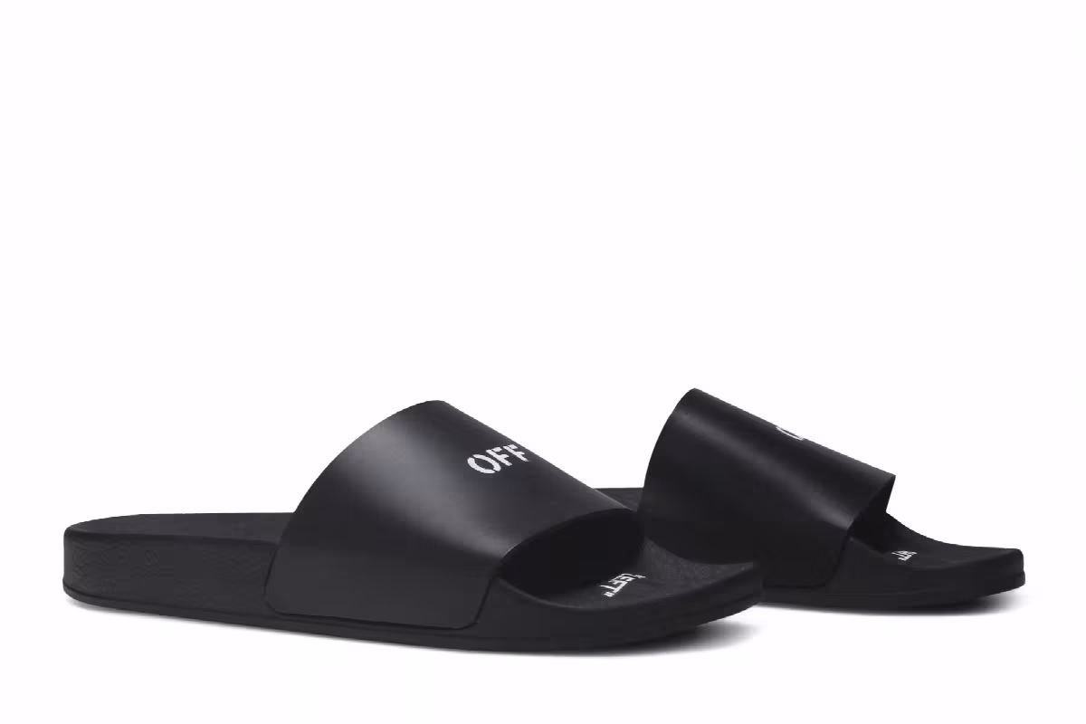 Off-White Print Sliders Black, view 9