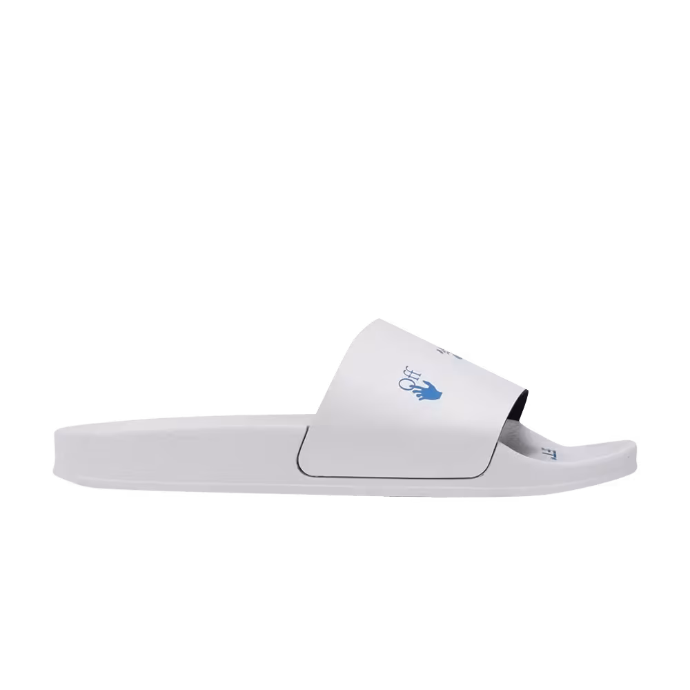 Off-White Logo Sliders White Blue