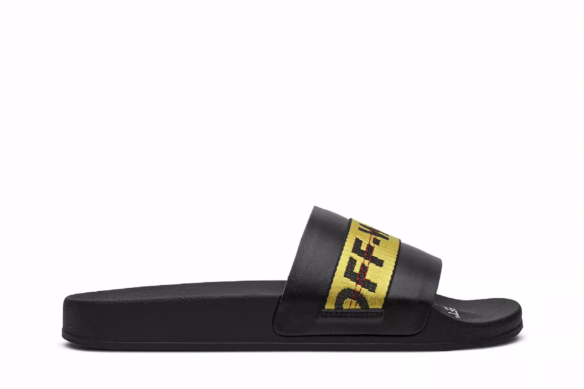Off-White Industrial Sliders Black Yellow, view 2