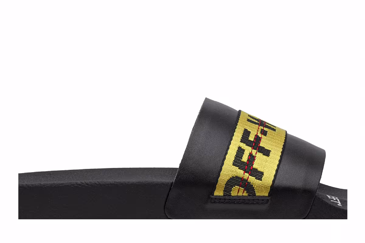 Off-White Industrial Sliders Black Yellow, view 3