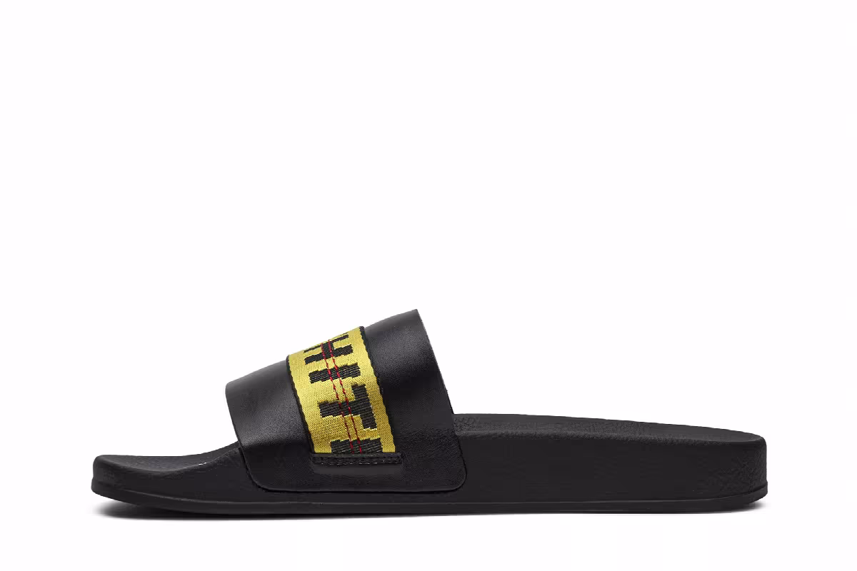 Off-White Industrial Sliders Black Yellow, view 4